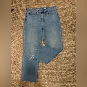 J.Crew Slim boyfriend blue jeans with raw hem detailing